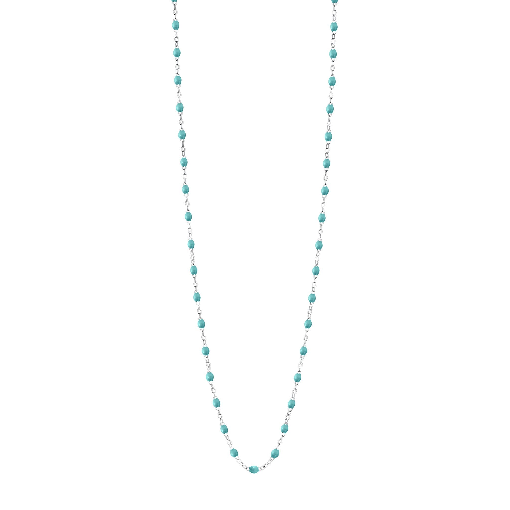 Gigi Clozeau - Sautoir turquoise vertClassique Gigi, or blanc, 60 cm