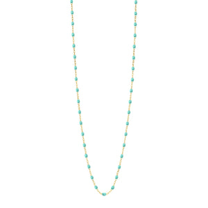 Gigi Clozeau - Sautoir vert d'eau Classique Gigi, or jaune, 86 cm