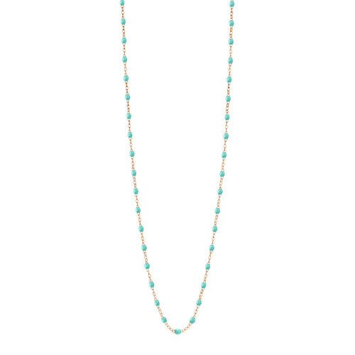 Gigi Clozeau - Sautoir vert d'eau Classique Gigi, or rose, 86 cm