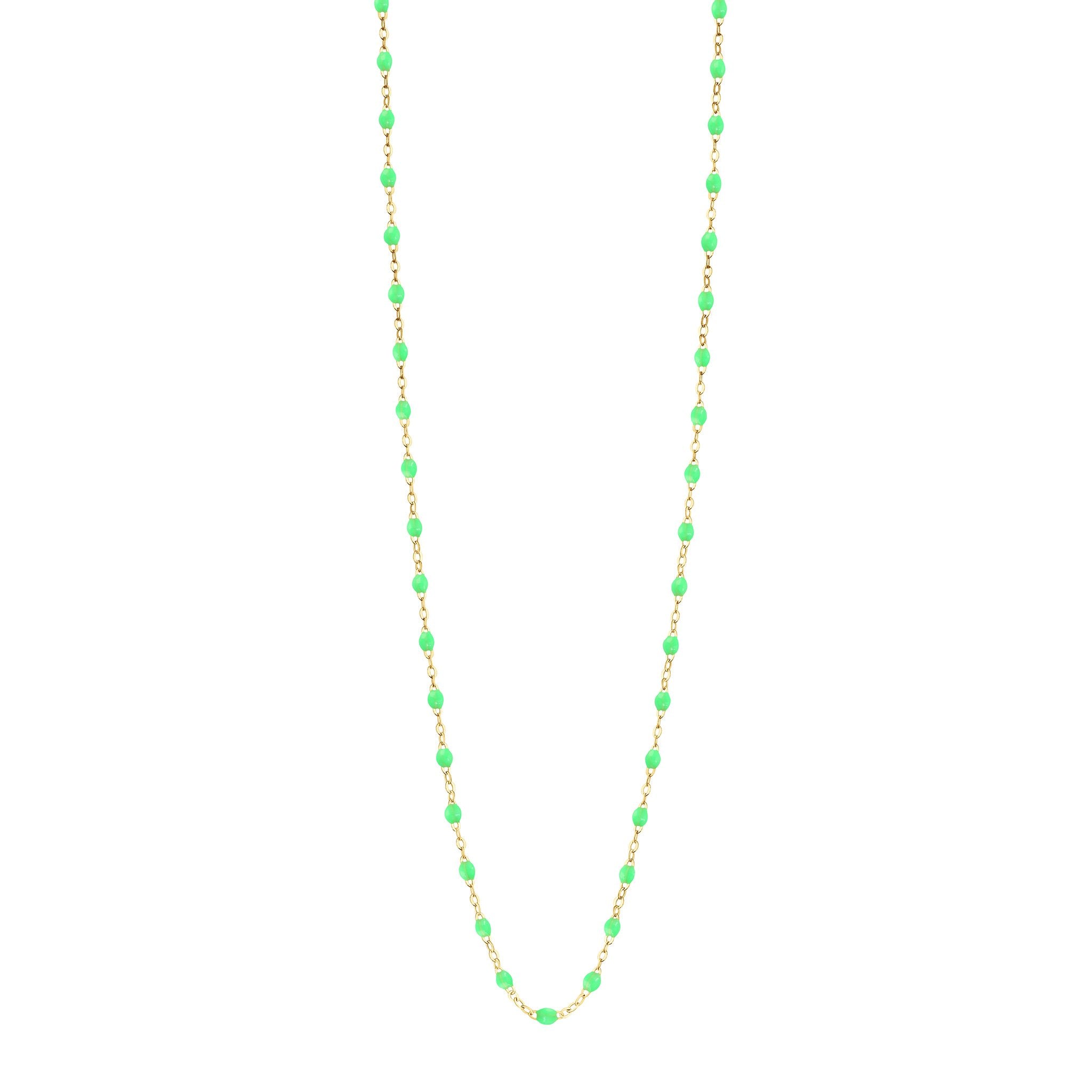 Gigi Clozeau - Sautoir vert fluo Classique Gigi, or jaune, 86 cm