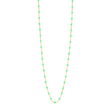 Gigi Clozeau - Sautoir vert fluo Classique Gigi, or jaune, 86 cm