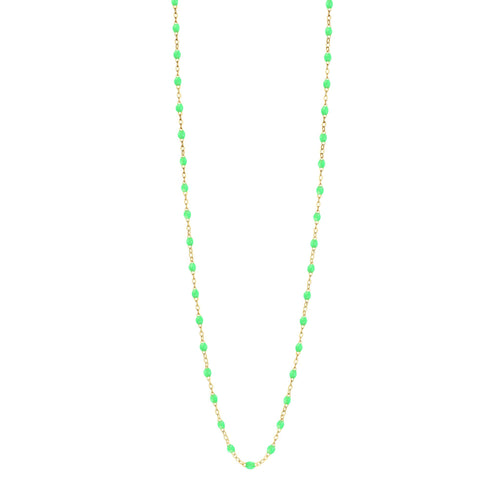 Gigi Clozeau - Sautoir vert fluo Classique Gigi, or jaune, 86 cm
