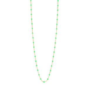 Gigi Clozeau - Sautoir vert fluo Classique Gigi, or jaune, 86 cm