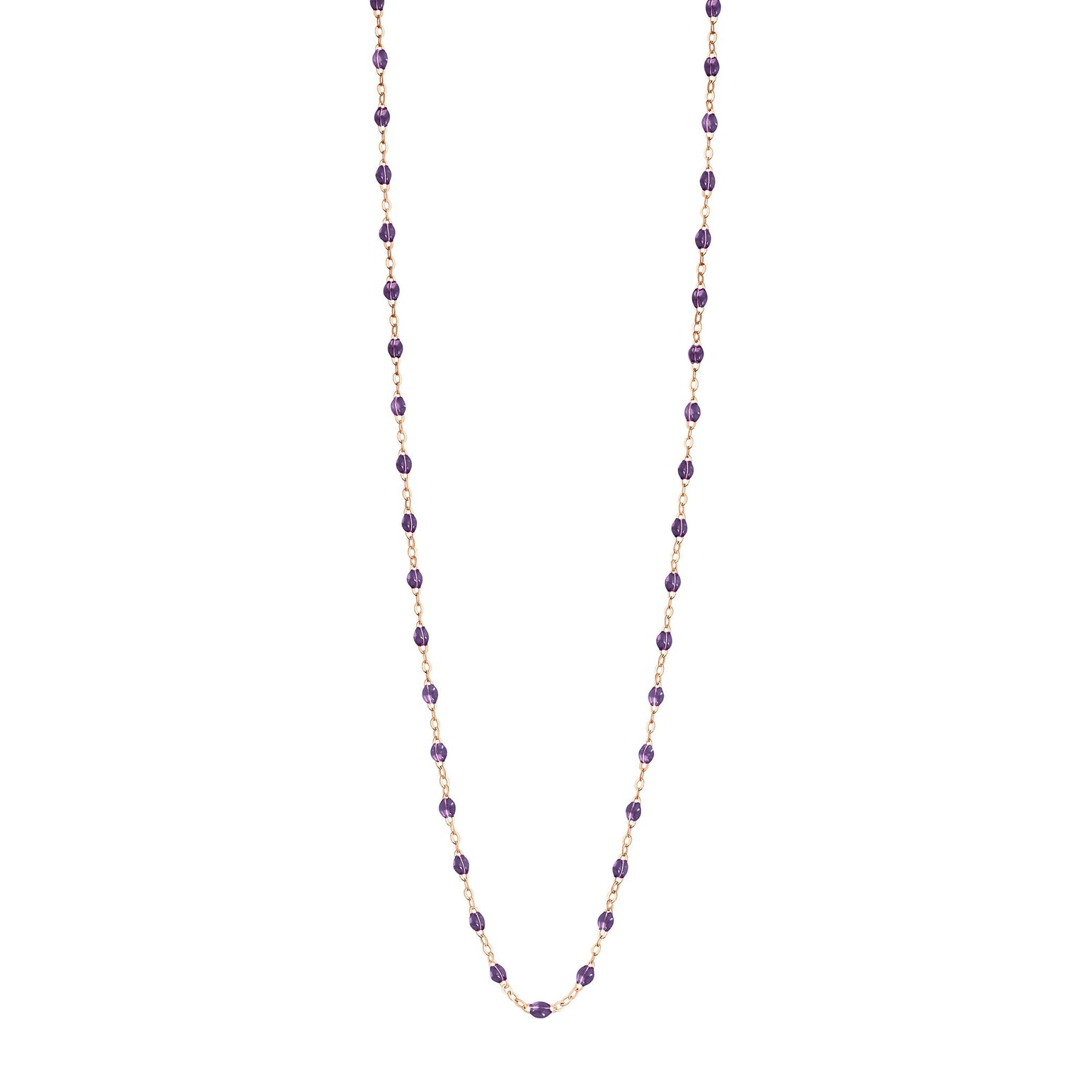 Gigi Clozeau - Sautoir violet Classique Gigi, or rose, 86 cm