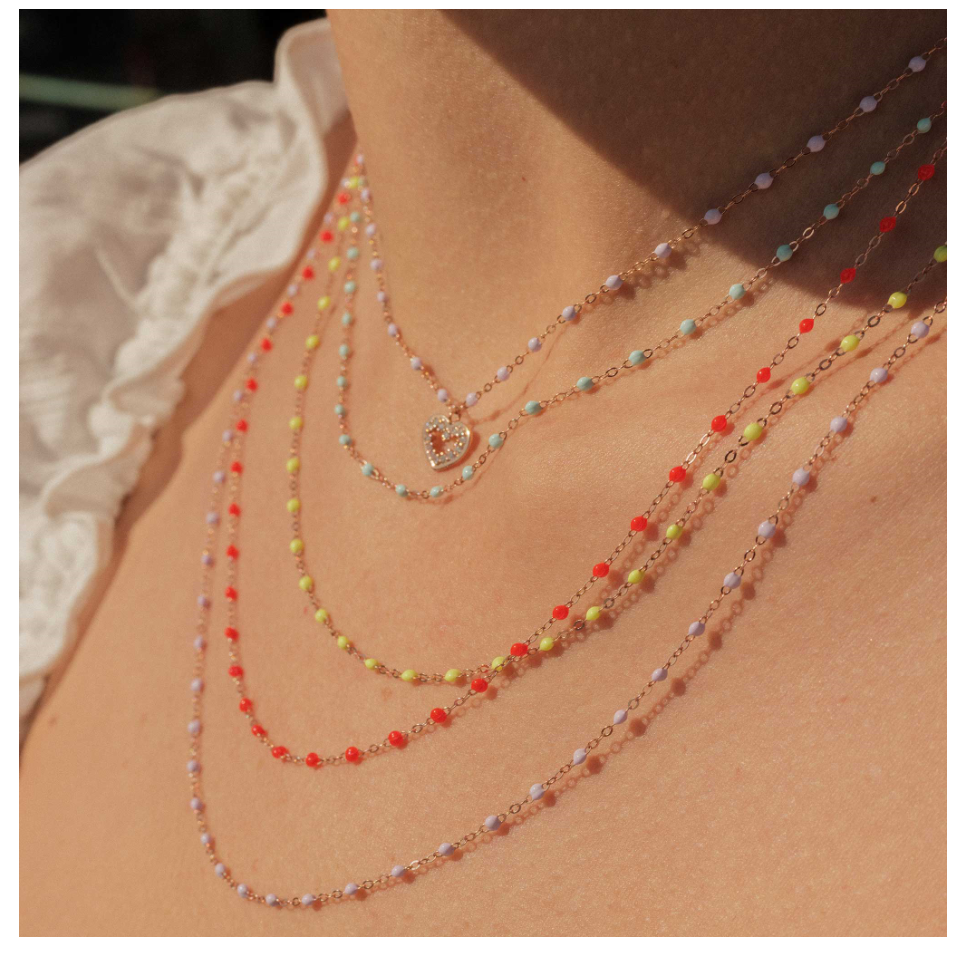 Gigi Clozeau - Collier jade Classique Gigi, or jaune, 42 cm