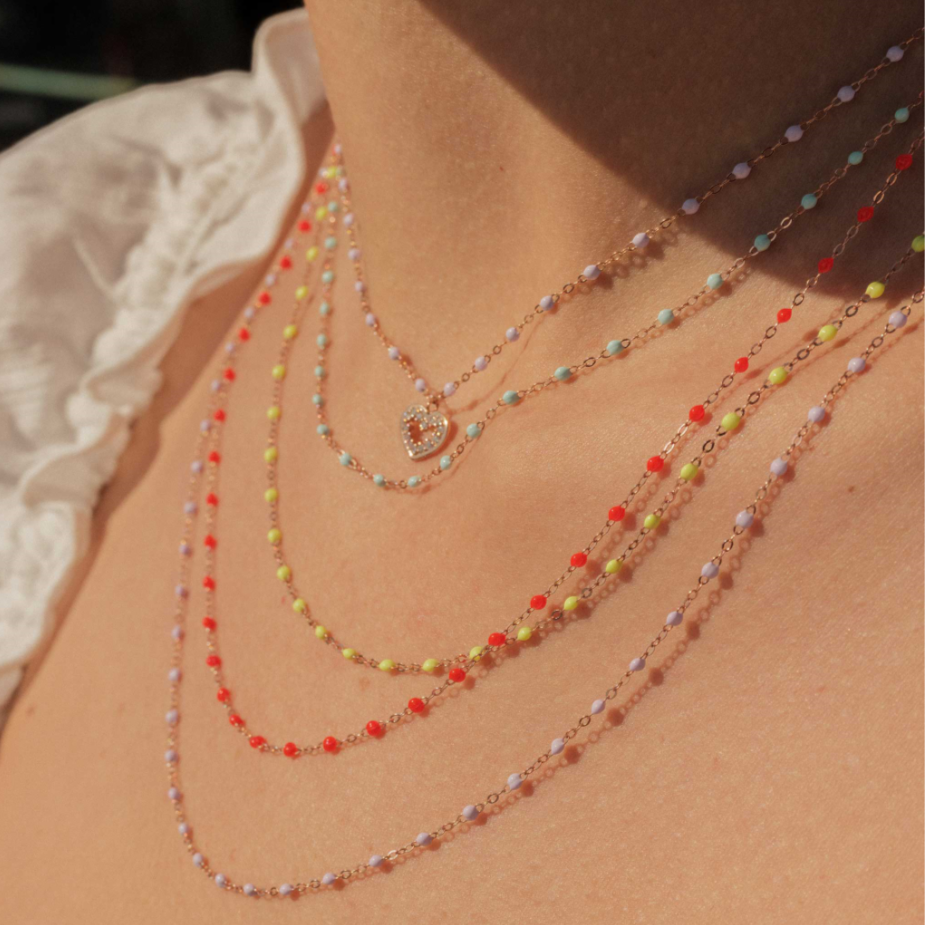 Gigi Clozeau - Collier parme Classique Gigi, or jaune, 50 cm