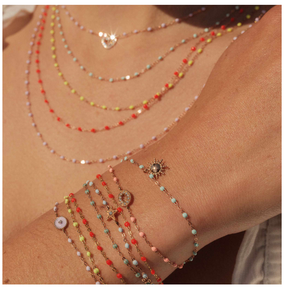 Gigi Clozeau - Bracelet corail Classique Gigi, or jaune, 18 cm