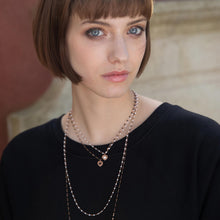 Gigi Clozeau - Black Lace Heart Necklace, Rose Gold, 42 cm