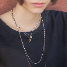 Gigi Clozeau - Black Lace Heart Necklace, Yellow Gold, 42 cm